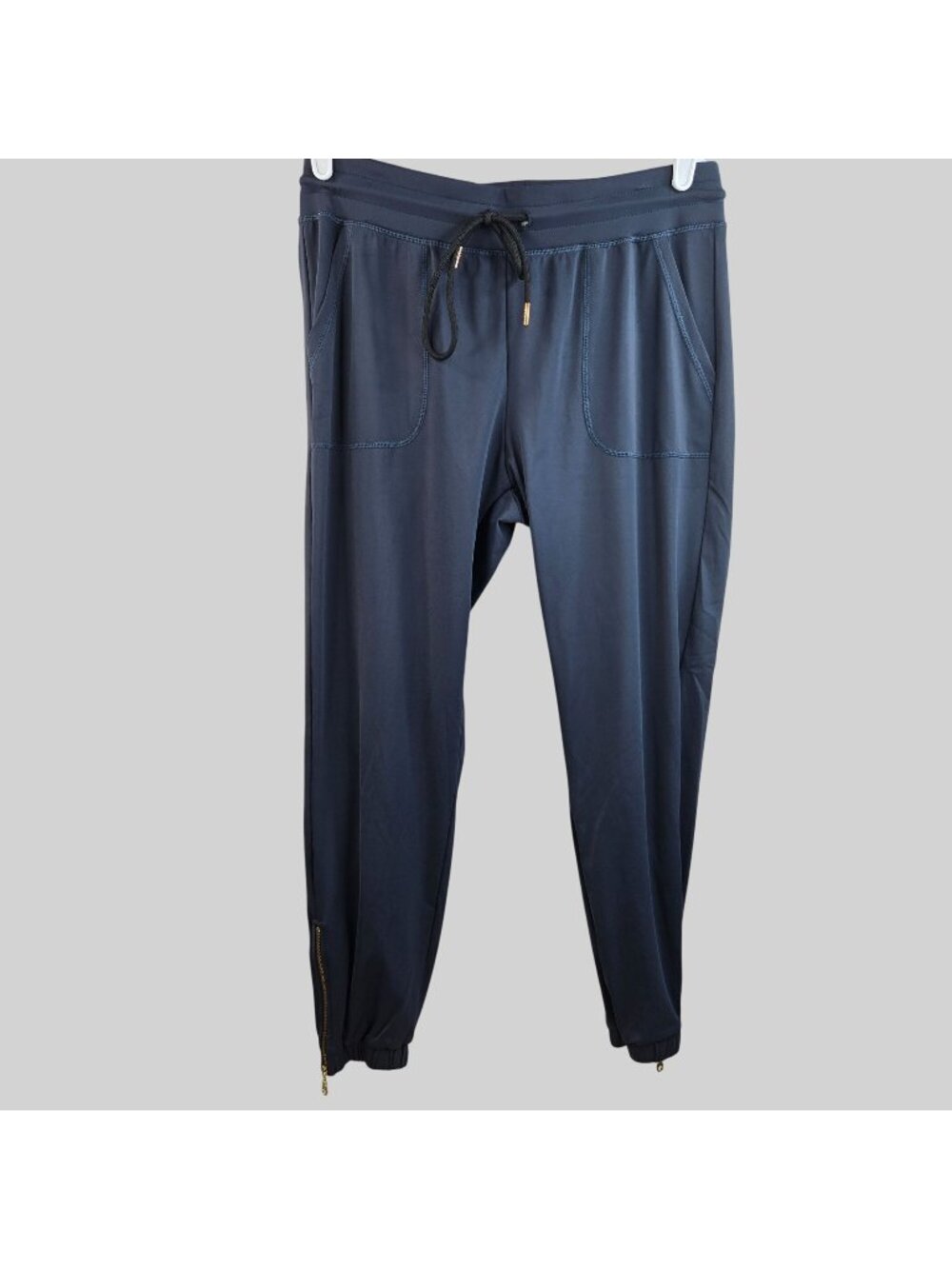 Zyia Active‎ Peak Jogger Pants Small Blue Athletic Workout Pull On Zipper Ankle